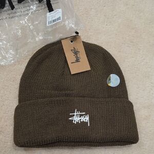 Stussy Olive/brown Badic Cuff  Beanie.